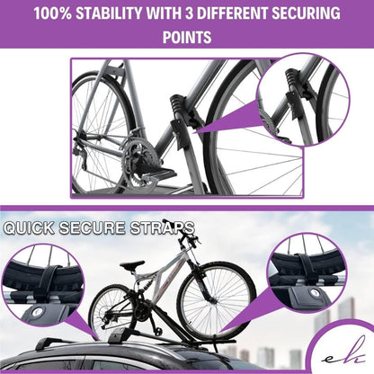 ERKUL Bike Rack for Car, Bike roof rack Aluminum Bicycle Carrier Black