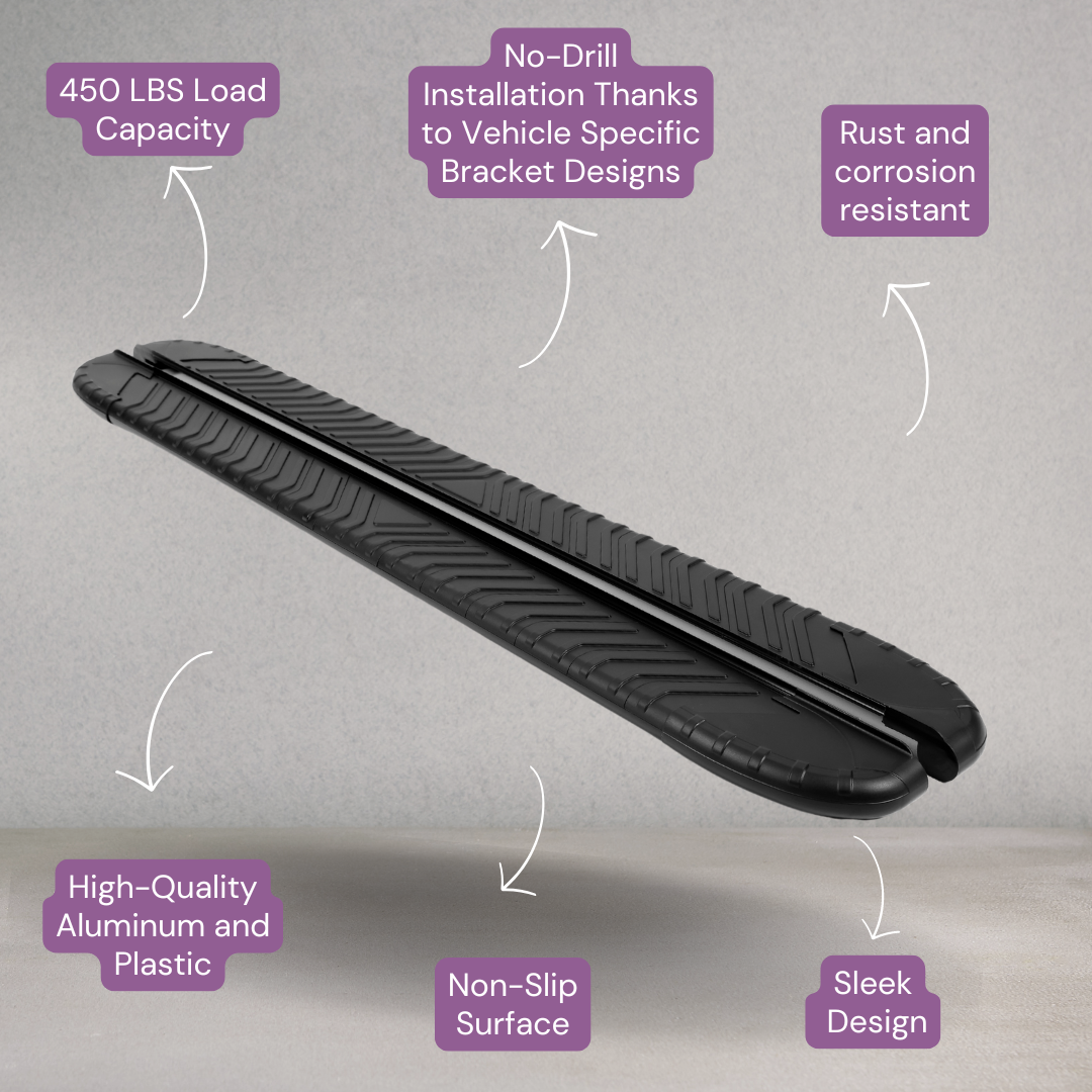 Erkul 5.2" Running Boards for Kia Soul 2008-2013 - 350 lb - Black
