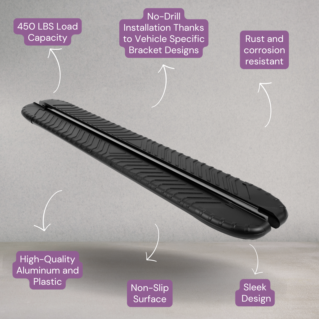 5.2" Running Boards for BMW X5 2019-2025 - 350 lb Heavy Duty- Black