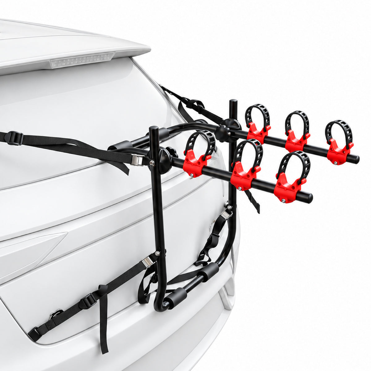 ERKUL EasyRide 3-Bike Trunk Rack for Sedan Hatchback SUV, Tool-Free Mount