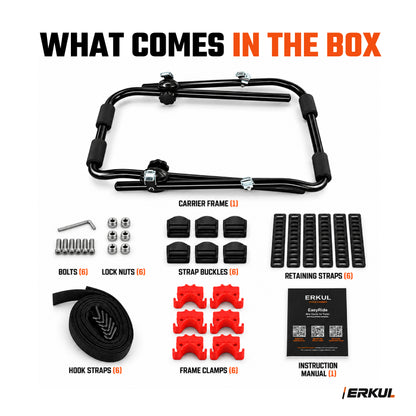 ERKUL EasyRide 3-Bike Trunk Rack for Sedan Hatchback SUV, Tool-Free Mount