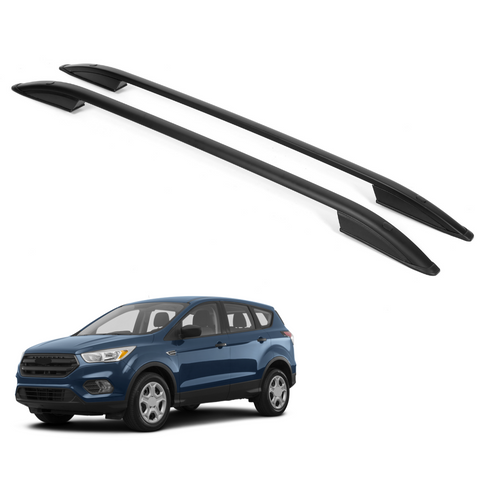 ERKUL Roof Side Rails Rack for Ford Escape 2013-2019 | All Weather Roof Rack Aluminum Side Rails for Rooftop Luggage Carrier Ski Snowboard | Black