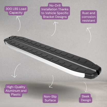 Erkul 5.2" Running Boards for Land Rover Range Rover Sport 2006-2013 - 350 lb , | Easy | Silver