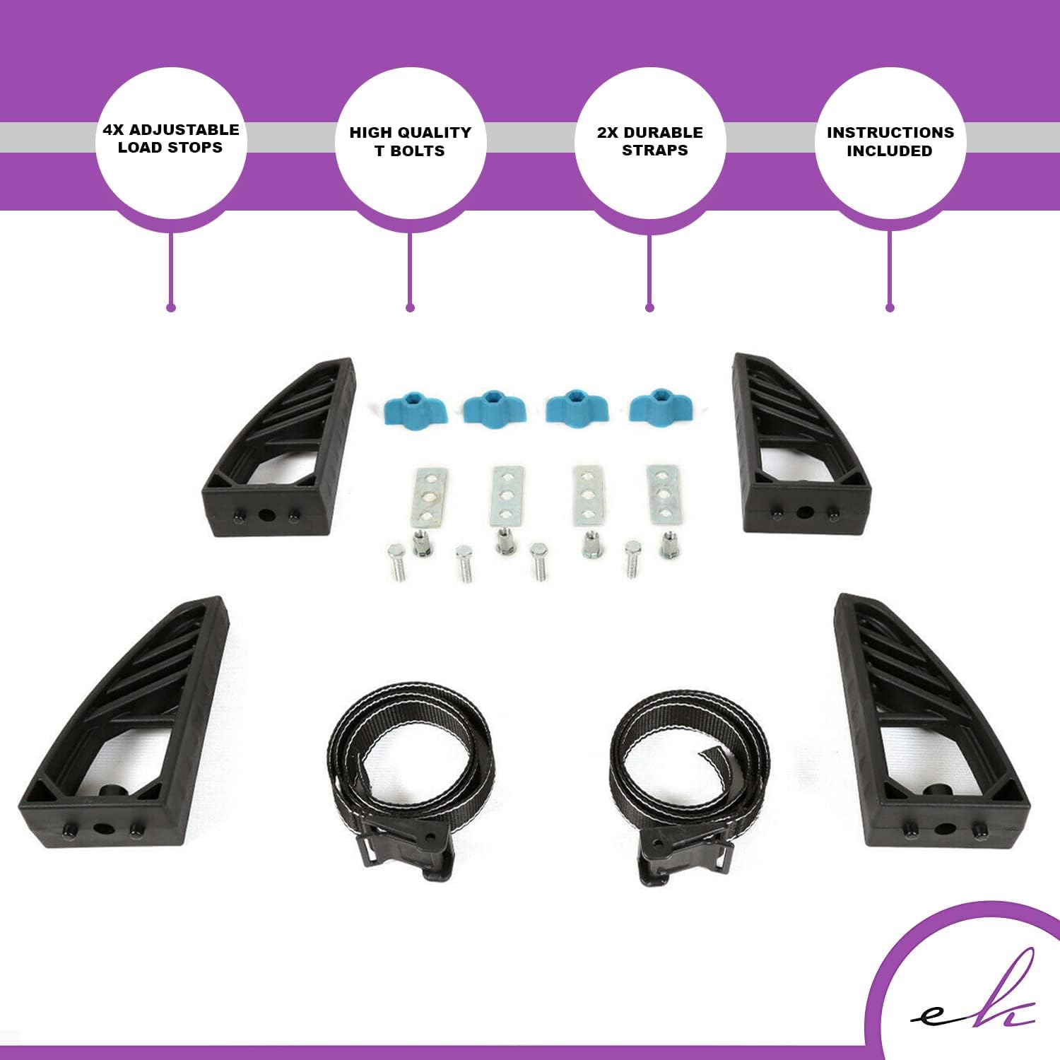 ERKUL Load Stop Mount to Roof Rack Cross Bars Adjustable Load Stops for Cargo