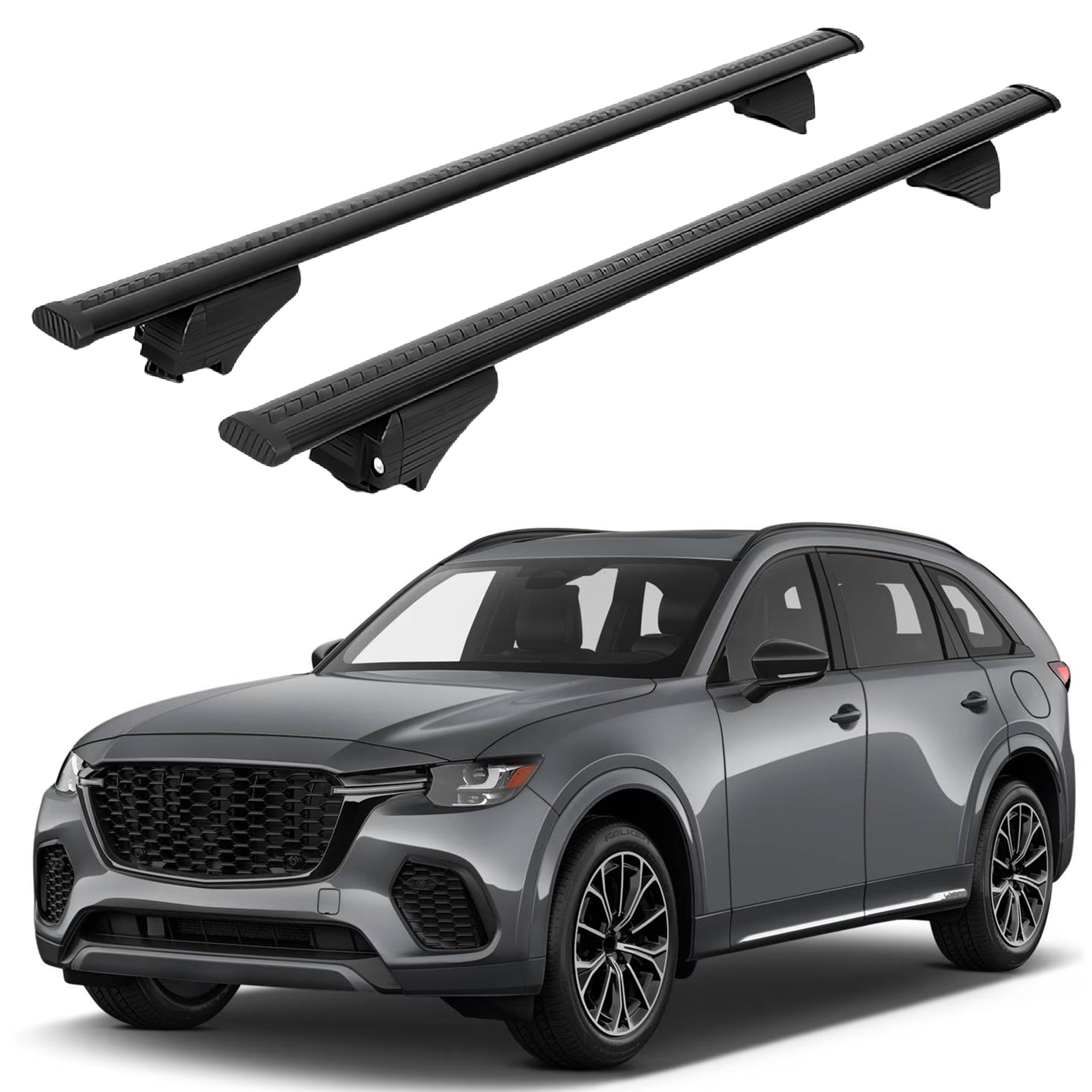 Roof Rack Cross Bars with Extended Bar Design for Mazda CX-70 2025-2026 - Black