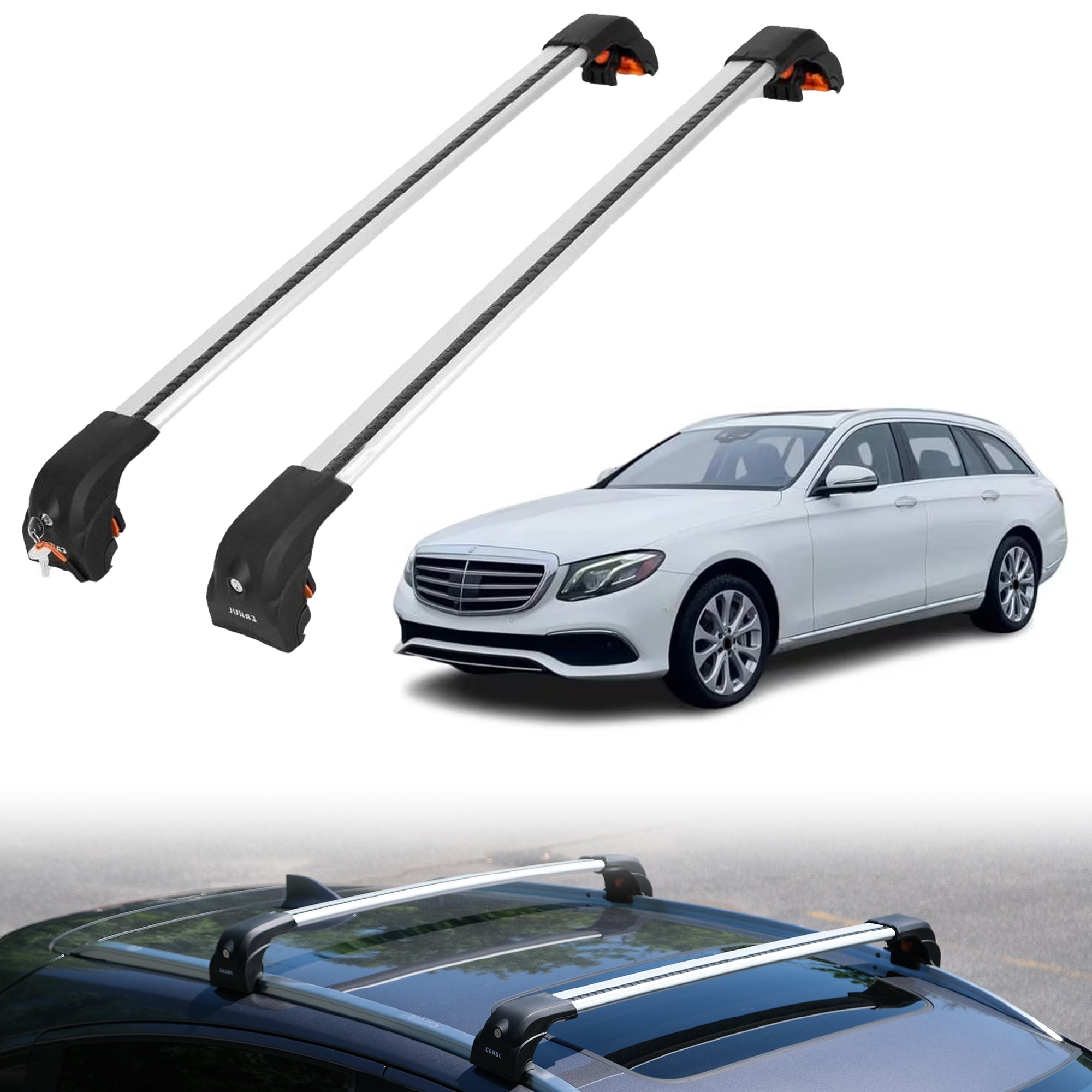 Heavy Duty 220 LBS Roof Rack Cross Bars for Mercedes E-Class Wagon 2017-2023