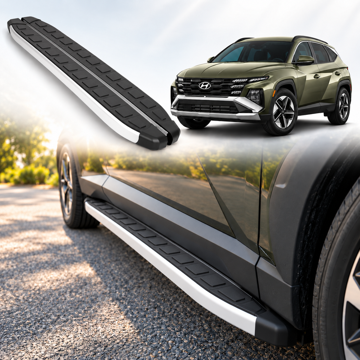 Erkul 5.2" Running Boards for Hyundai Tucson 2022-2026 - 350 lb - Black