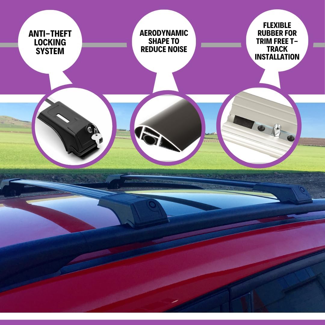 ERKUL Set of Roof Side Rails Rack&Crossbar for Mercedes Metris Long 14-23 Silver