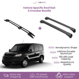 ERKUL Set of Roof Side Rails Rack + Cross Bars for Ram Promaster City 2015-2022 | Complete Roof Rack System for Bare Roofs | Rooftop Luggage Carrier Kayak Canoe Ski | Black