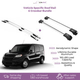 ERKUL Set of Roof Side Rails Rack & Crossbar for Ram Promaster City 10-22 Silver