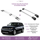 ERKUL Set of Roof Side Rails Rack + Cross Bars for Range Rover Sport 2014-2022 | Complete Roof Rack System | Rooftop Luggage Carrier Kayak Canoe Ski | for Bare Roofs | Silver