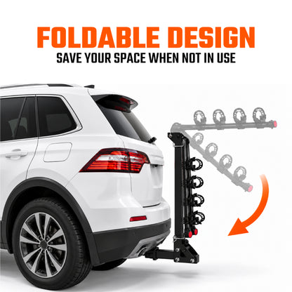 ERKUL RideMax 4-Bike Hitch Rack for 2" Receiver, Tool-Free Folding