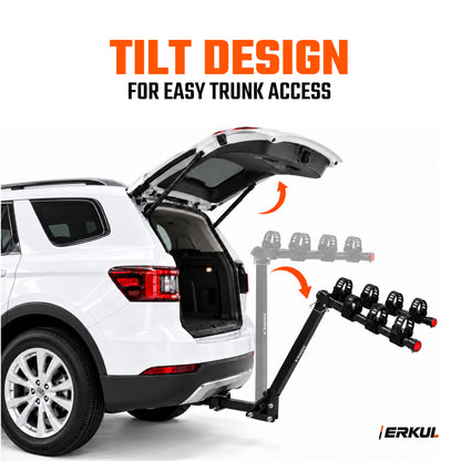 ERKUL RideMax 4-Bike Hitch Rack for 2" Receiver, Tool-Free Folding