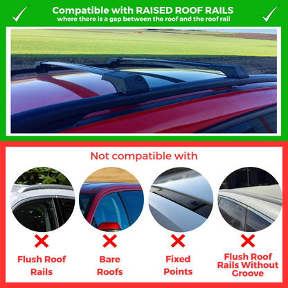 Roof Rack Crossbars for Hyundai Santa Fe 2024-2026 - Black