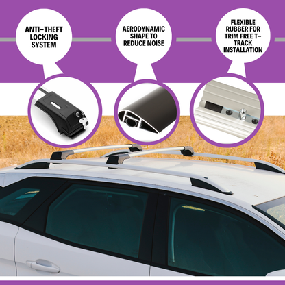 ERKUL Roof Rack Cross Bars for GMC Terrain 2025-2026 for Raised Rails - Silver