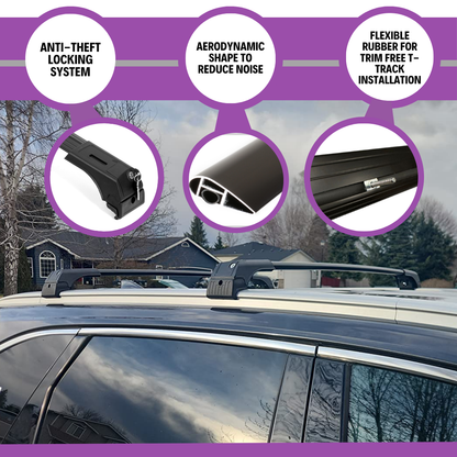 Erkul Roof Rack Cross Bars for Mercedes E-Class Wagon 2017-2023 - Black