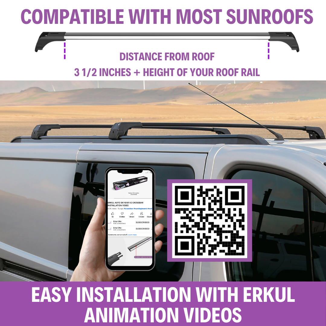 Erkul Roof Rack Cross Bars for Mercedes E-Class Wagon 2017-2023 - Black