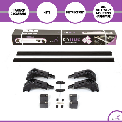 ERKUL Roof Rack Cross Bars for Honda HR-V HRV 2016-2022 with Flush Rails - Black