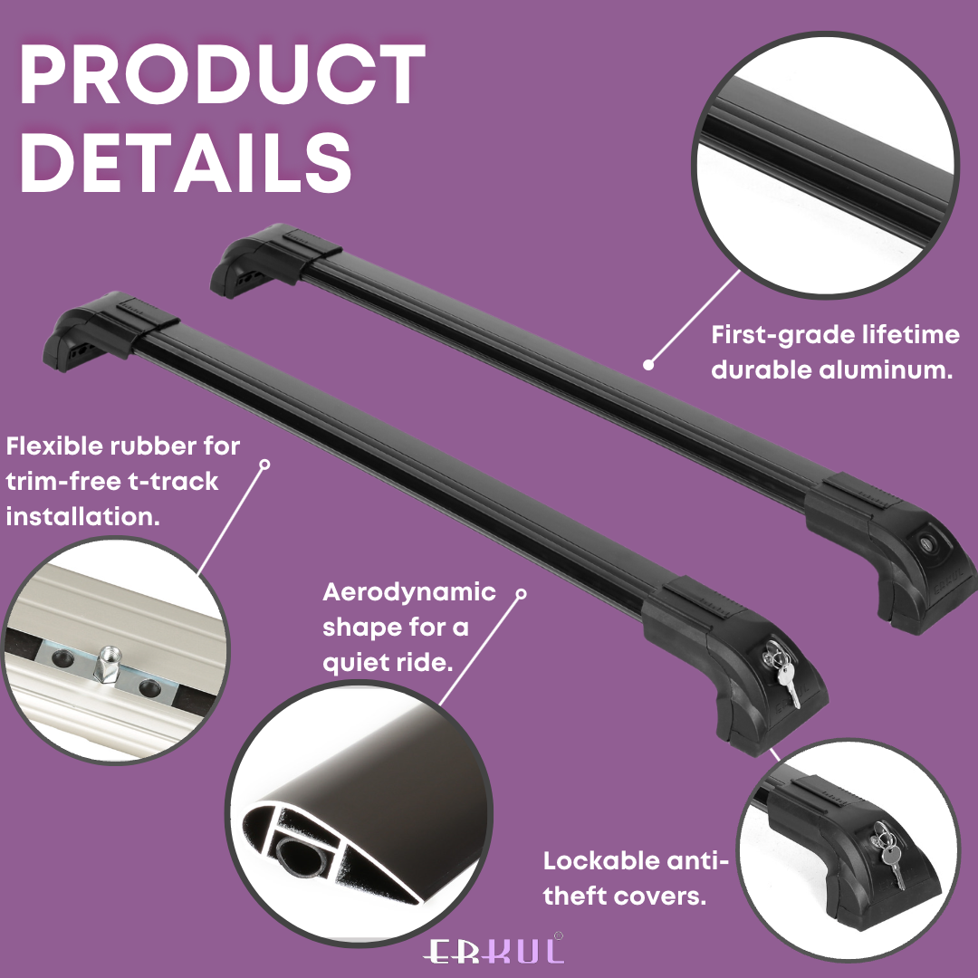 Heavy Duty 220 lbs Roof Rack Crossbars Fits Toyota Corolla Cross 2022-2025 - Black