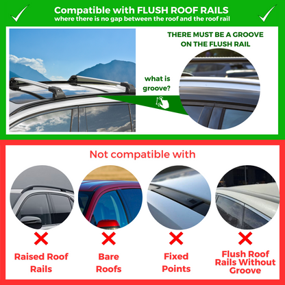 220 lbs 2 PC Heavy Duty Roof Rack Crossbars for Cadillac VISTIQ 2026 - Silver