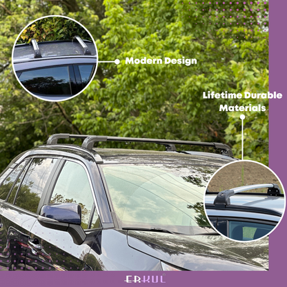 Heavy Duty Roof Rack Crossbars Fit Cadillac XT6 2020-2025 for Flush Rails Black