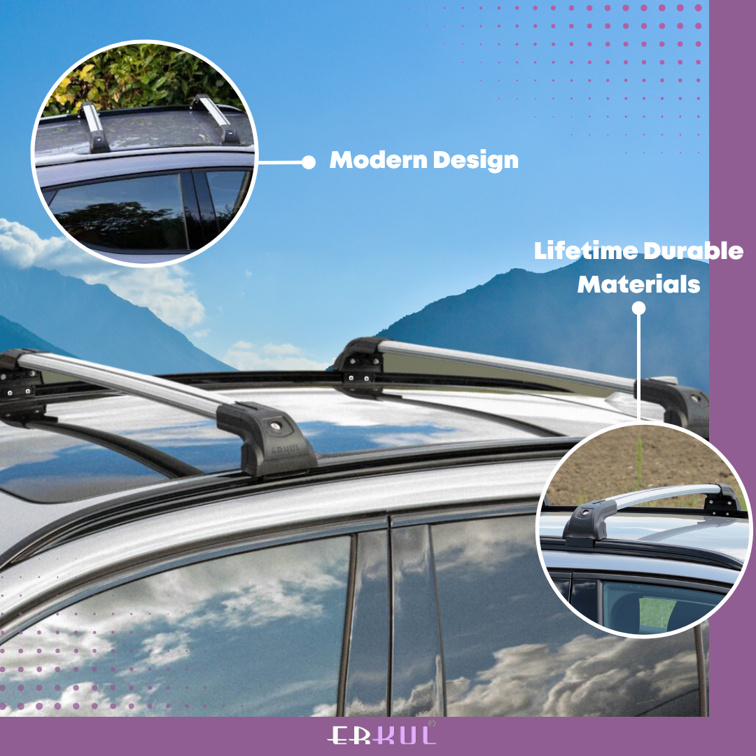 Heavy Duty 220 lbs Roof Rack Crossbars Fit Nissan Kicks 2018-2025 With Metal Mounts Silver