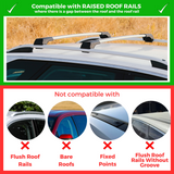 ERKUL Roof Rack Cross Bars for Subaru Crosstrek 2018-2023 | Aluminum Crossbars with Anti Theft Lock for Rooftop | Compatible with Raised Rails - Silver