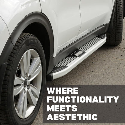 Erkul 5.2" Running Boards for Fiat 500X 2016-2023 - 350 lb - Silver
