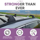 ERKUL Heavy Duty 220lb Roof Rack Cross Bars for Hyundai Tucson SE SEL N Line Limited NX4 2022-2024 with Flush Rails | Solid Metal Mounts | Aluminum Crossbars with Anti Theft Lock for Rooftop - Black