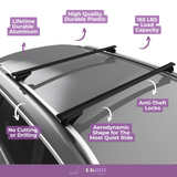 ERKUL Roof Rack Cross Bars for Nissan Pathfinder 2005 2012 | Aluminum Crossbars with Anti Theft Lock for Rooftop | Compatible with Raised Rails   - Black