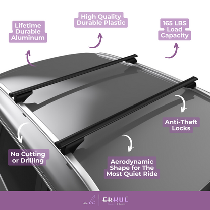 Roof Rack Crossbars for Suzuki Grand Vitara 2006-2013 - Black