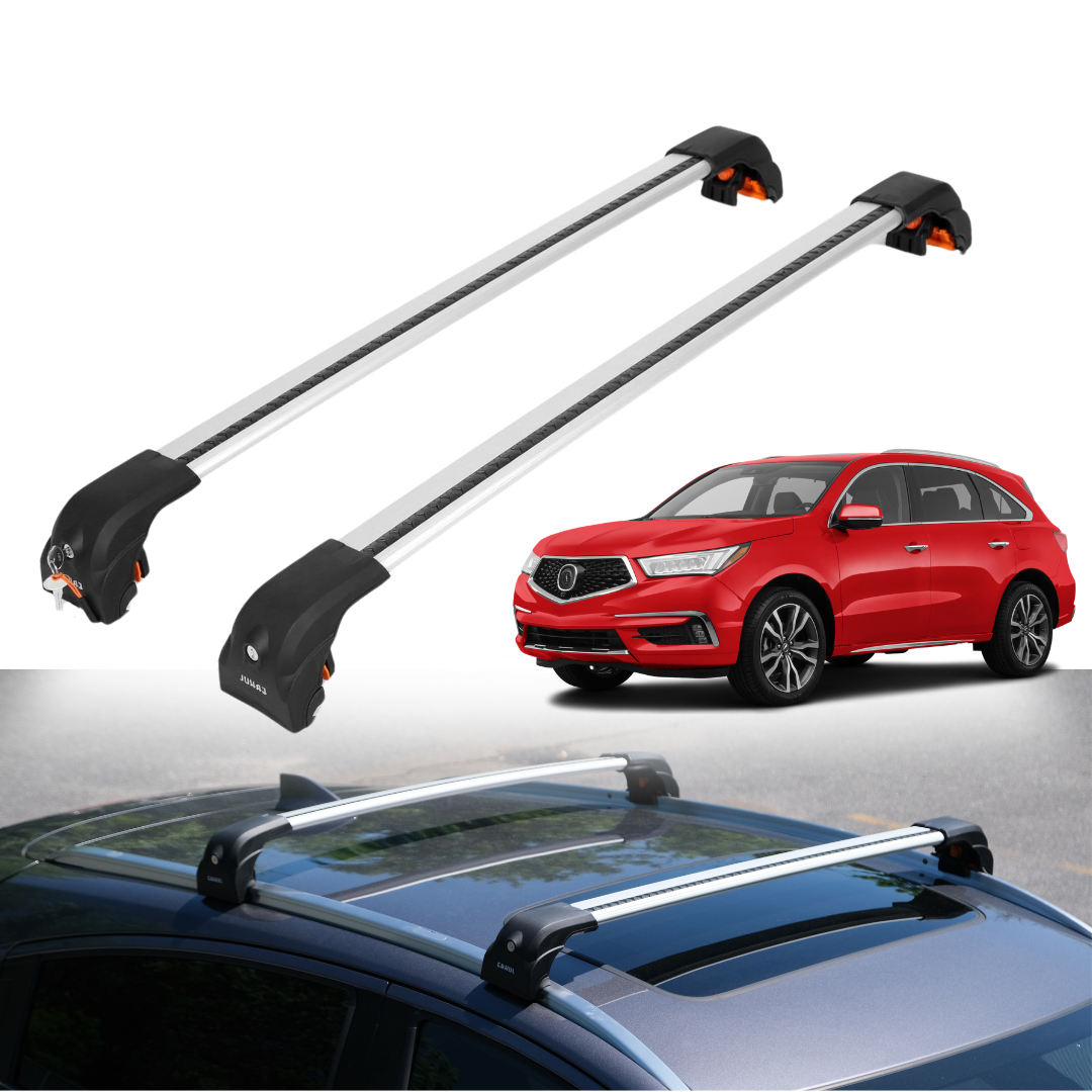 ERKUL Roof Rack Cross Bars for Acura MDX 2014-2020 with Flush Rails - Silver