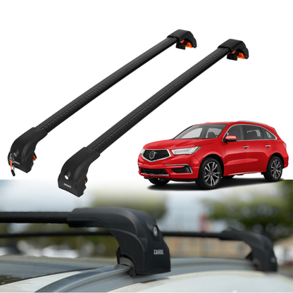 ERKUL Roof Rack Cross Bars for Acura MDX 2014-2020 with Flush Rails - Black