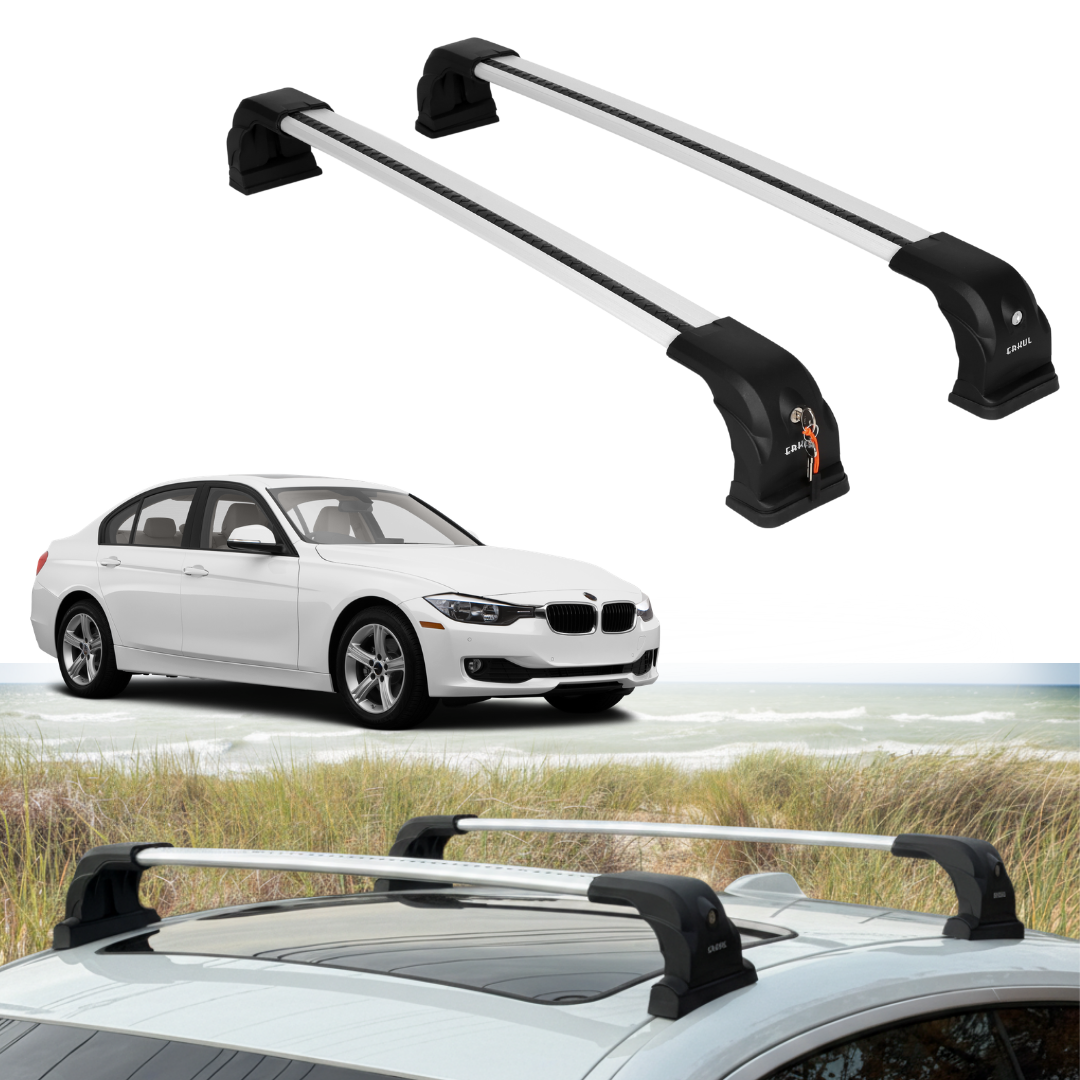 220 lbs Roof Rack Crossbars for BMW 3 Series Sedan 2012-2018 - Silver