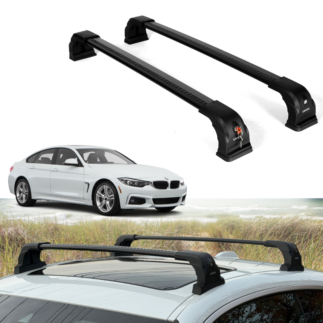 220 lbs Roof Rack Crossbars for BMW 4 Series Sedan 2014-2020 - Black