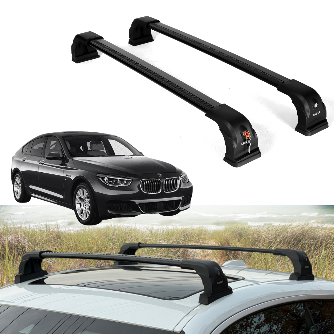 220 lbs Roof Rack Crossbars for BMW 5 Series Sedan 2011-2016 - Black
