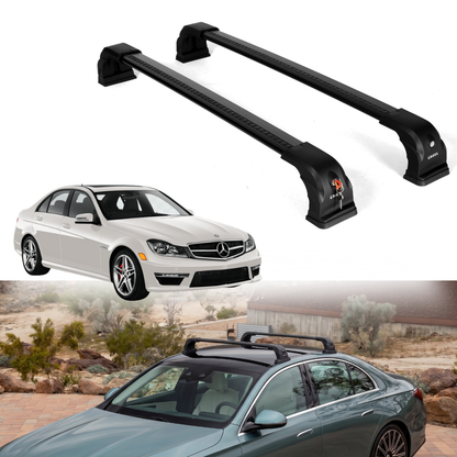 220 lbs Roof Rack Bars for Mercedes-Benz C Class Sedan 2008-2014 - Black