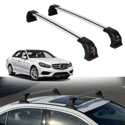 220 lbs Roof Rack Bars for Mercedes-Benz E Class Sedan 2010-2016 - Silver