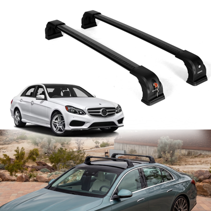220 lbs Roof Rack Bars for Mercedes-Benz E Class Sedan 2010-2016 - Black