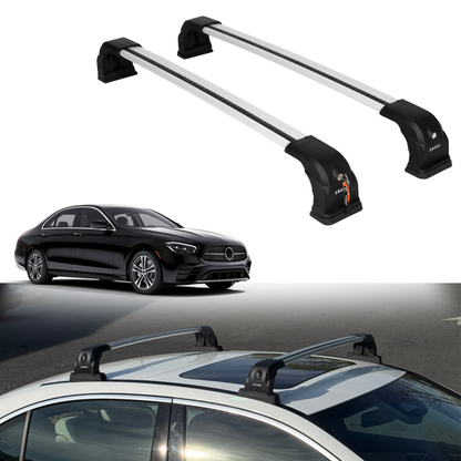220 lbs Roof Rack Bars for Mercedes-Benz E Class Sedan 2017-2023 - Silver