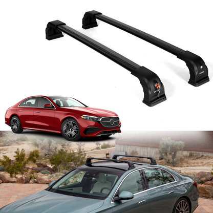 220 lbs Roof Rack Bars for Mercedes-Benz E Class Sedan 2024-2026 - Black