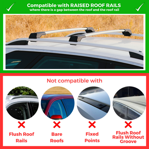 ERKUL Roof Rack Cross Bars for Kia EV9 2024 GT-Line | Aluminum Crossbars with Anti-Theft Lock for Rooftop | Compatible with Raised Rails - Silver