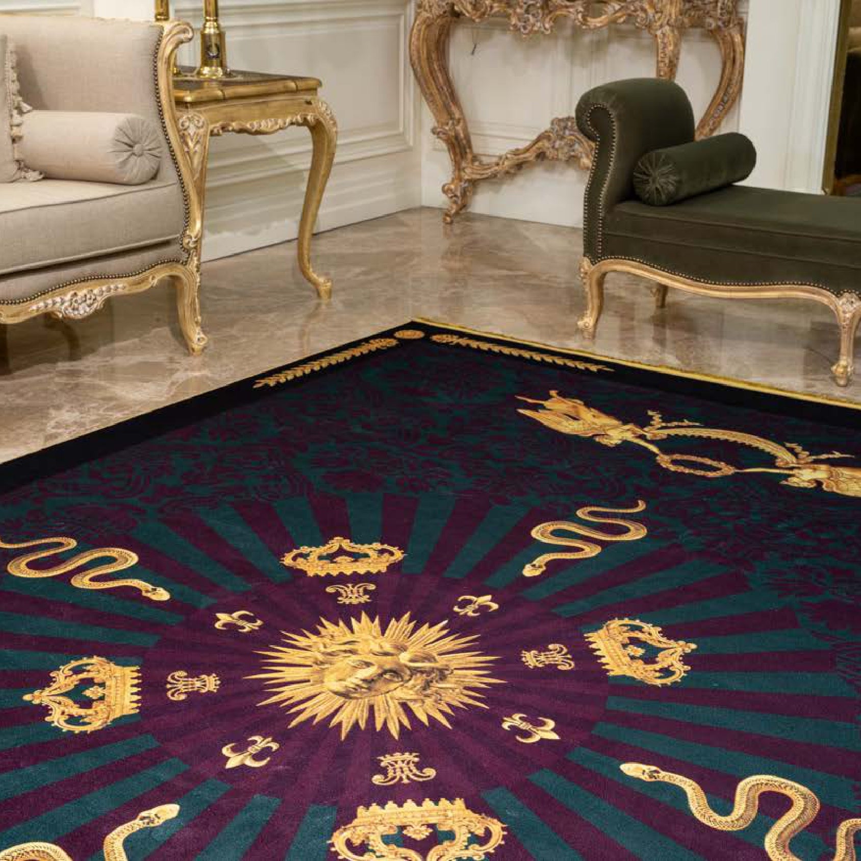 FERONIA Vintage Lucury 8x10 Area Rug - Machine Washable for Living Room Bedroom FR1008