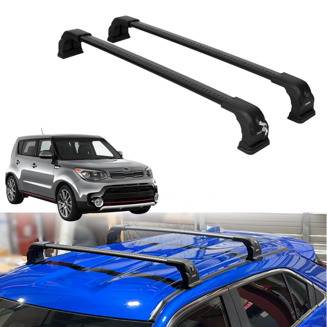 220lb Roof Rack Crossbars for Kia Soul 2014-2019 Fits Fixed Points Roofs - Black