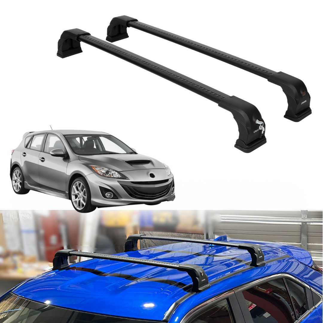 220 lbs Lockable Roof Rack Cross Bars Fits Mazda 3 Hatchback 2010-2013 Black
