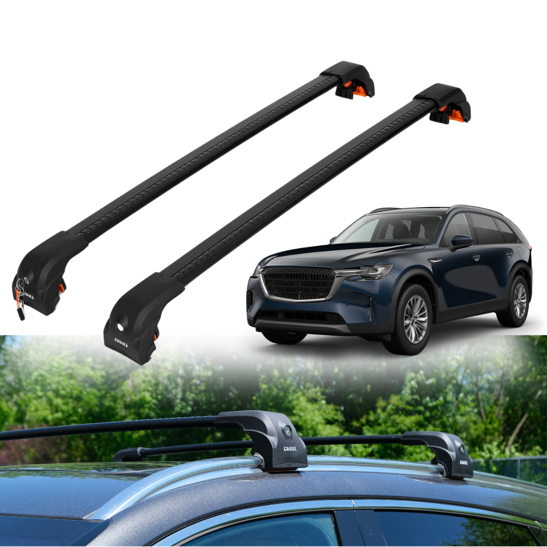 220 lbs Roof Rack Cross Bars for Mazda CX-90 CX90 2024-2025 - Flush Rails - Black