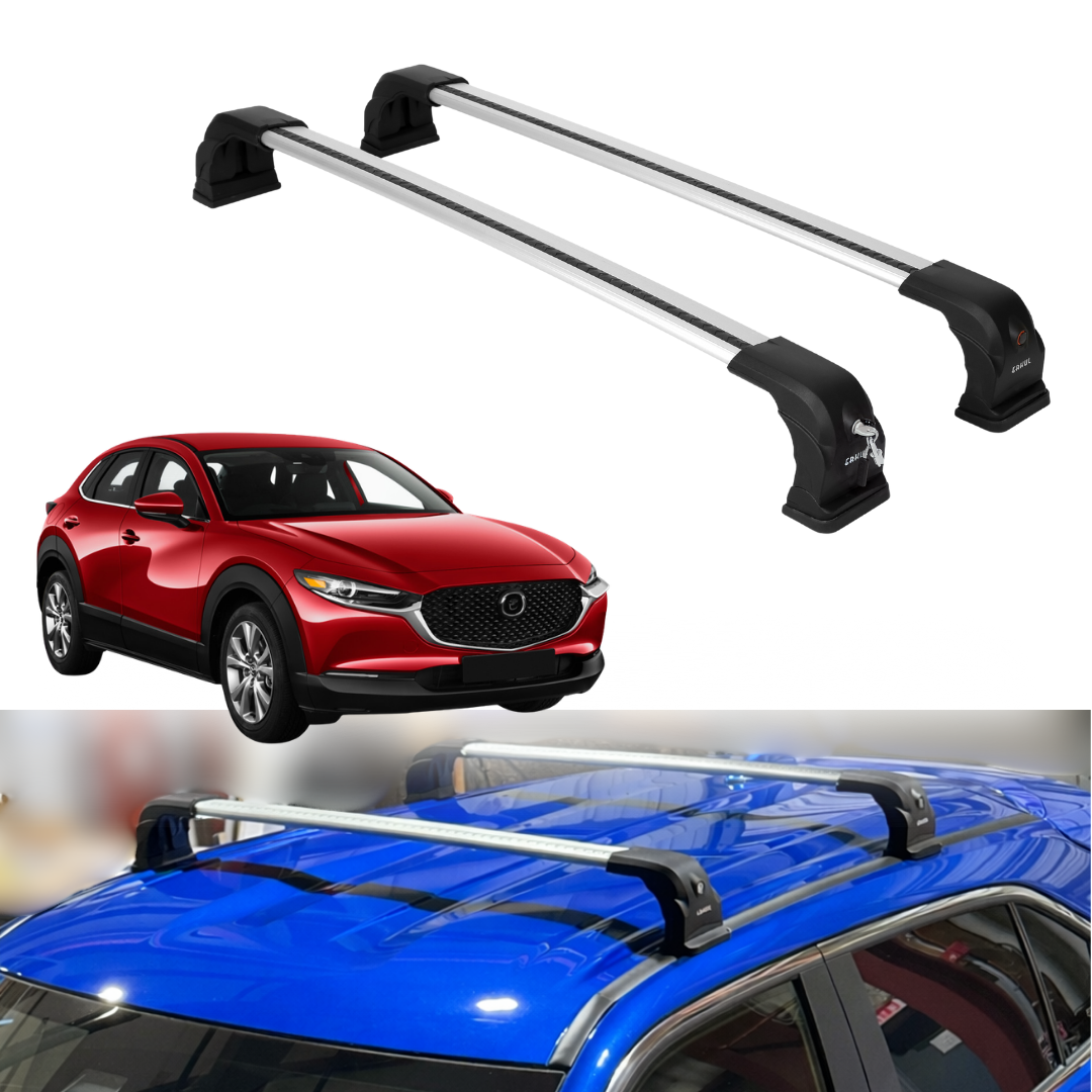 Roof Rack Crossbars for Mazda CX-30 CX30 2020-2026 For Fixed Points Roofs Silver