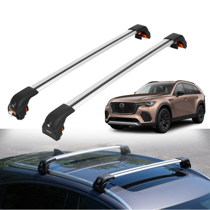 Heavy Duty 220 LBS Roof Rack Cross Bars for Mazda CX-70 2025-2026 - Silver