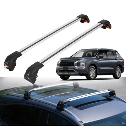 220 lbs Roof Rack Cross Bars for Mitsubishi Outlander 2022-2026 - Silver