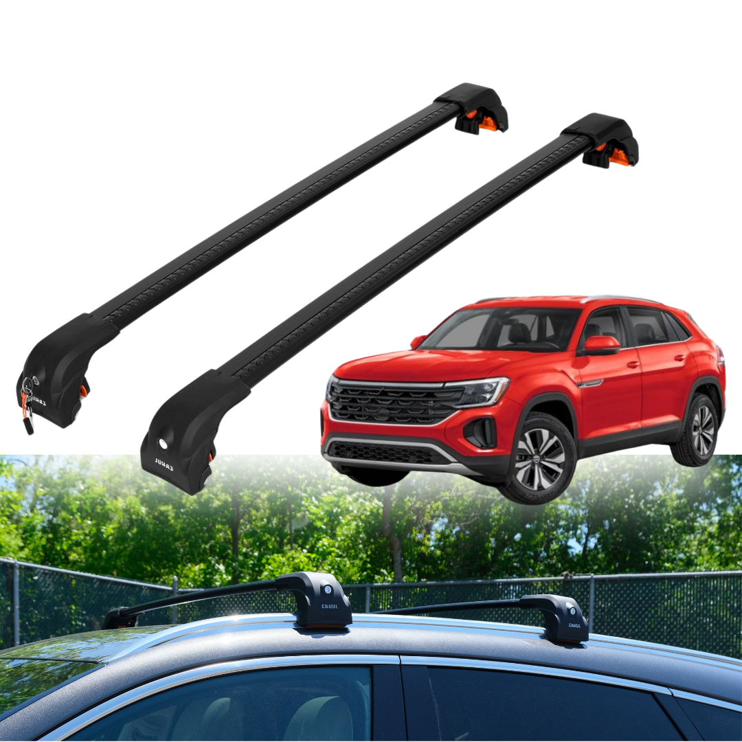 Erkul Roof Rack Cross bars Fit Volkswagen Atlas Cross Sport 20-25 Aluminum Black